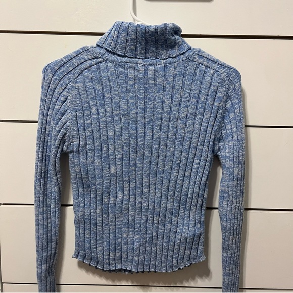 Energie Blue Turtleneck Ribbed Sweater - Picture 4 of 5